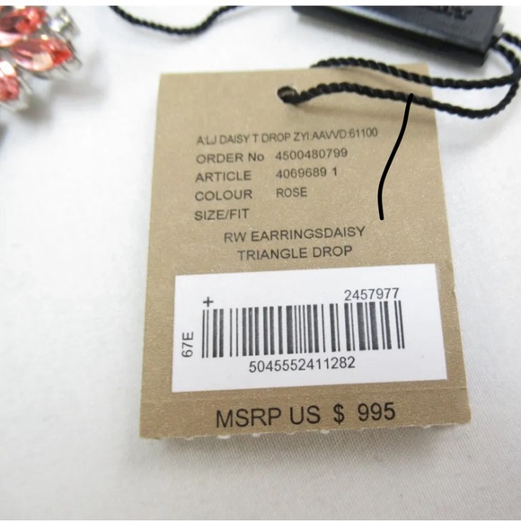 BURBERRY LJ🌼DAISY T Drop Earring🔥Asymmetrical LOOK🌼Retail $995🔥NWT/Box🎁ROSE - Picture 16 of 17